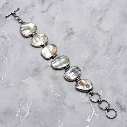 Mother of Pearl & Silver Bracelet ~203mm