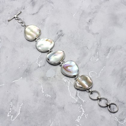 Mother of Pearl & Silver Bracelet ~203mm