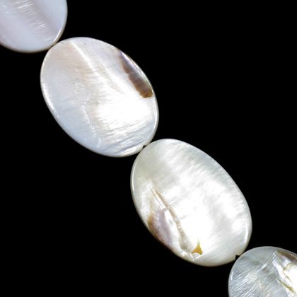 Mother of Pearl Beads - 45mm Flat Oval