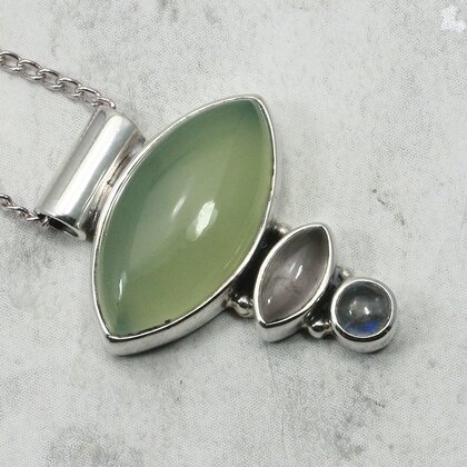 Multi Gemstone 925 Silver Pendant ~22mm