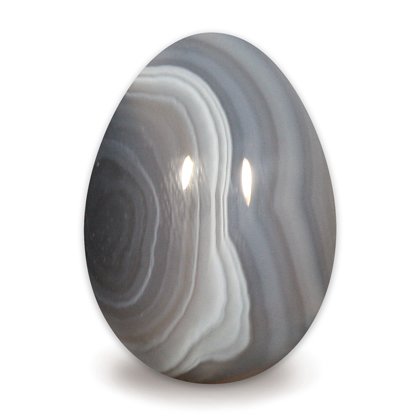 Natural Grey Banded Agate Crystal Egg