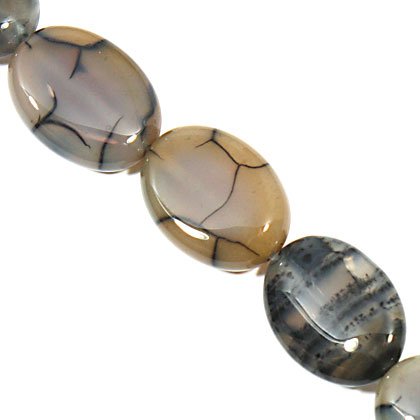 Network Agate Crystal Beads 20mm Flat Oval