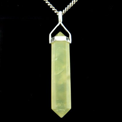 New Jade & Silver Double Terminated Point Pendant 38mm