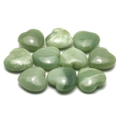 New Jade Mini Crystal Heart - 25mm