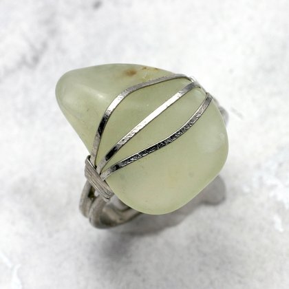 New Jade Wire Wrap Ring ~ 6 US Ring Size , L-½ UK Ring Size