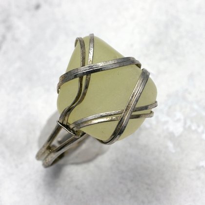 New Jade Wire Wrap Ring ~ 6 US Ring Size , L-½ UK Ring Size