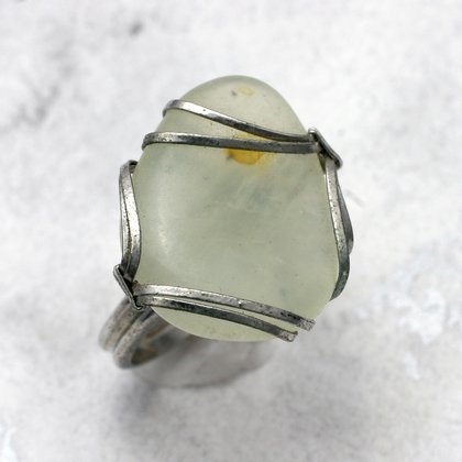 New Jade Wire Wrap Ring ~ 6 US Ring Size , L-½ UK Ring Size