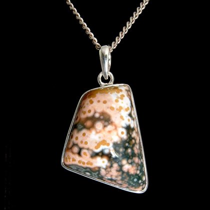 Ocean Jasper & Silver Pendant Freeform (30mm)