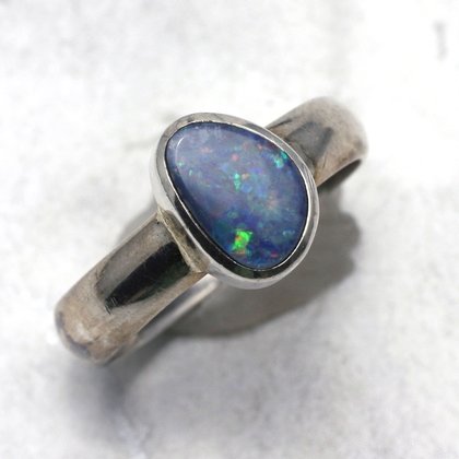 Opal & Silver Ring ~ Ring Size 8.25 US, Q UK