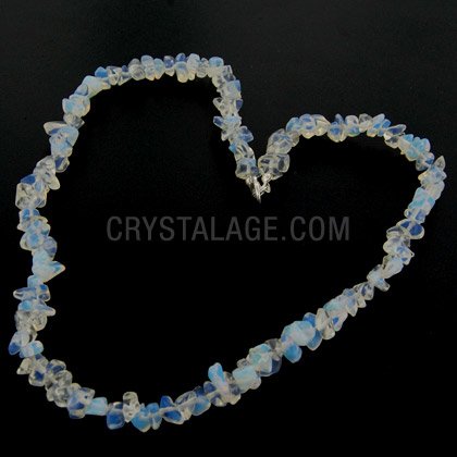 Opalite Gemstone Chip Necklace with Clasp