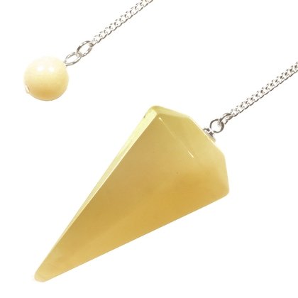 Yellow Calcite Crystal Pendulum