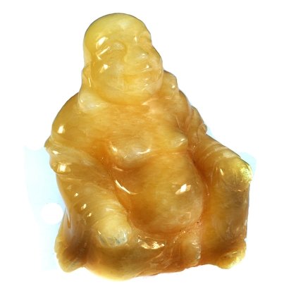 Orange Calcite Sitting Buddha Statue