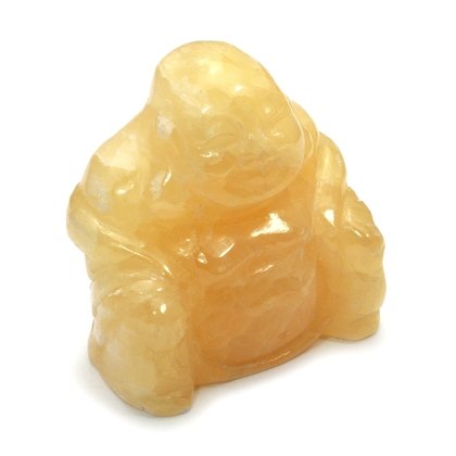 Orange Calcite Sitting Buddha Statue