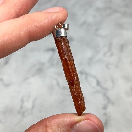 Orange Kyanite Healing Crystal 925 Silver Pendant ~46mm