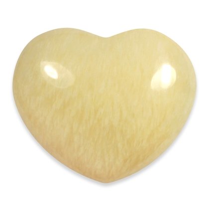 Yellow Calcite Crystal Heart ~45mm