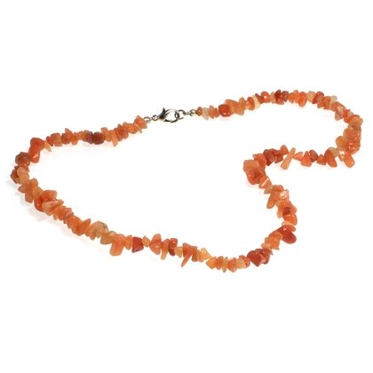 Peach Aventurine Gemstone Chip Necklace with Clasp