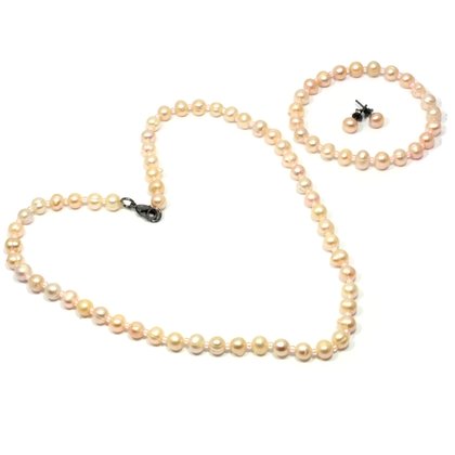 Peach Pearl Jewellery Gift Set