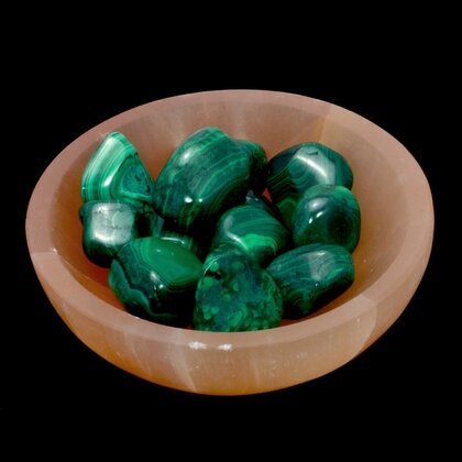 Peach Selenite Charging Bowl ~100mm