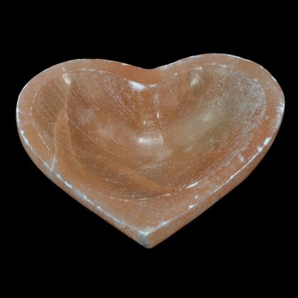 Peach Selenite Heart Bowl ~95mm