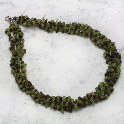 Peridot & Garnet Gemstone Necklace