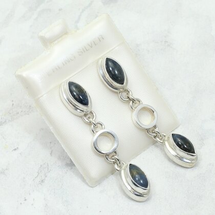 Pietersite 925 Silver Drop Earrings ~46mm