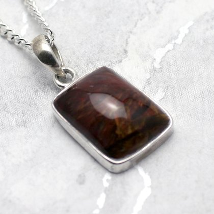 Pietersite & Silver Pendant - Freeform 18mm