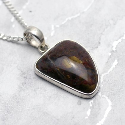 Pietersite & Silver Pendant - Freeform Drop 25mm