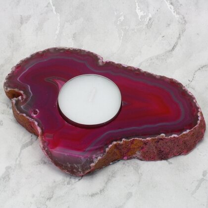 Pink Agate Tealight Candle Holder ~128x85mm