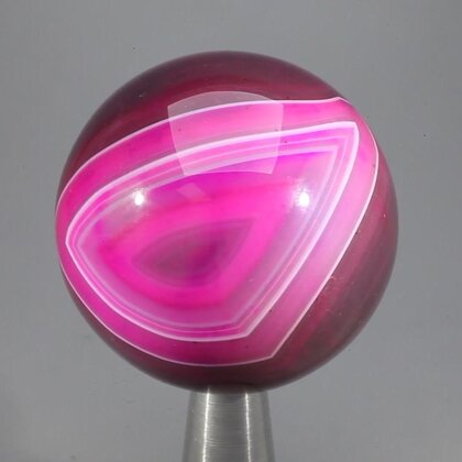 Pink Banded Agate Crystal Sphere ~40mm
