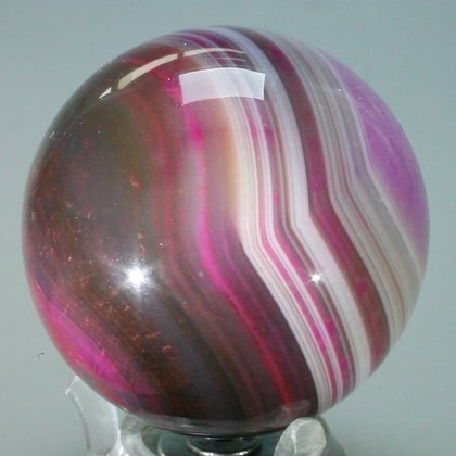 Pink Banded Agate Crystal Sphere ~50mm