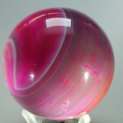 Pink Banded Agate Crystal Sphere ~60mm