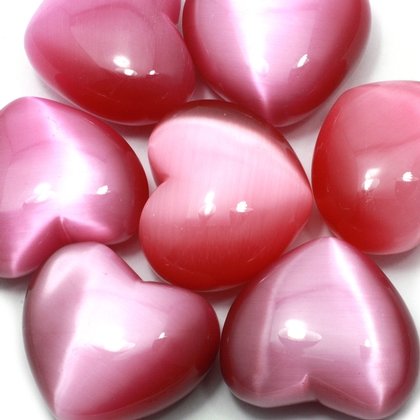 Pink Cat's Eye Heart ~45mm