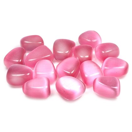 Pink Cat's Eye Tumble Stone (15-20mm)