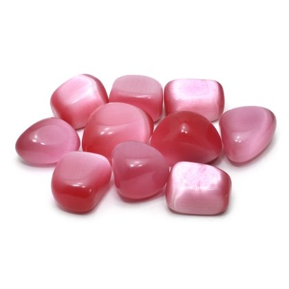 Pink Cat's Eye Tumble Stone (20-25mm)