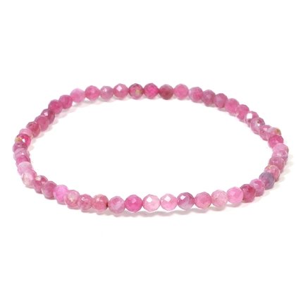 Pink Tourmaline 3mm Faceted Mini Bead Bracelet