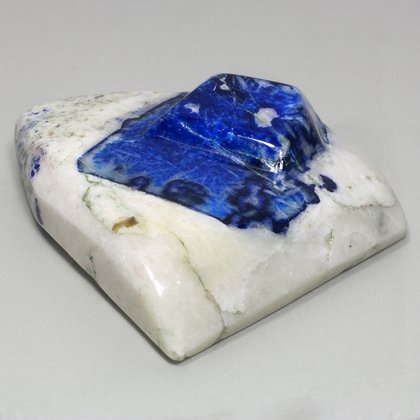 Polished Lapis Crystals on White Quartz ~23 x 77mm