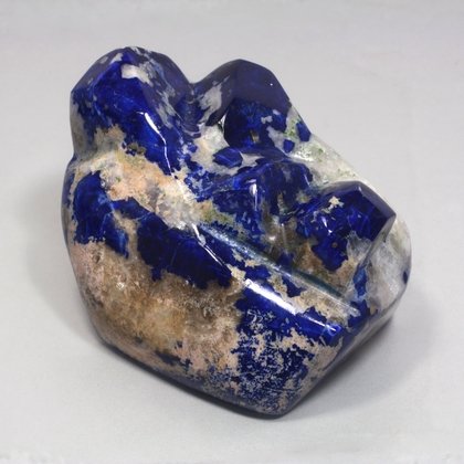 Polished Lapis Crystals on White Quartz ~46 x 73mm