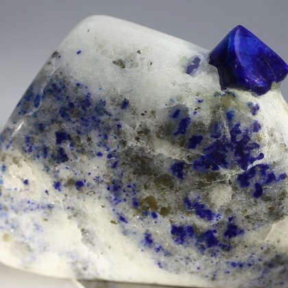 Polished Lapis Crystals on White Quartz ~47 x 65 mm