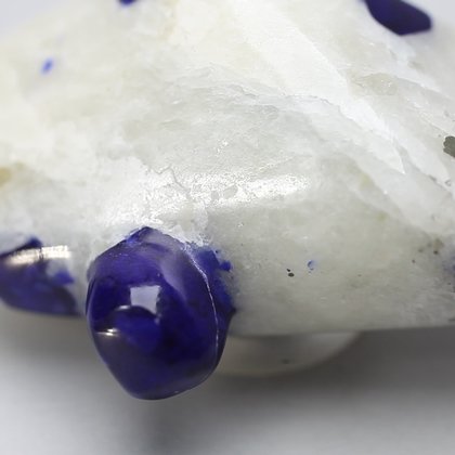 Polished Lapis Crystals on White Quartz ~49 x 31mm