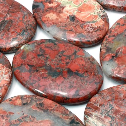 Poppy Jasper Palm Stone ~70x50mm