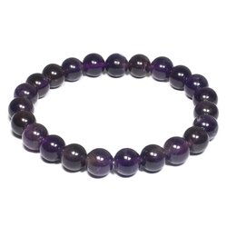 Amethyst 8mm Round Bead Bracelet