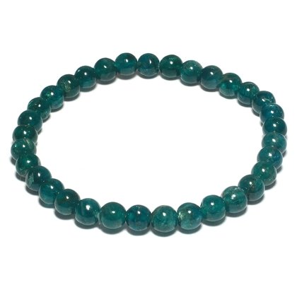 Blue Apatite 6mm Round Bead Bracelet