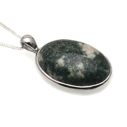 Preseli Bluestone & Silver Pendant ~31mm