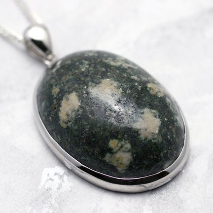 Preseli Bluestone & Silver Pendant ~41mm