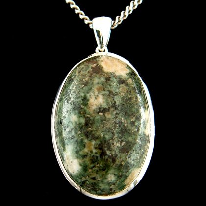 Preseli Bluestone pendant with 925 silver Stonehenge stone handmade in Wales Celtic gift