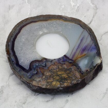 Purple Agate Tealight Candle Holder ~114x105mm
