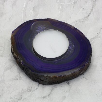 Purple Agate Tealight Candle Holder ~90x80mm