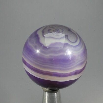Purple Banded Agate Crystal Sphere ~35mm