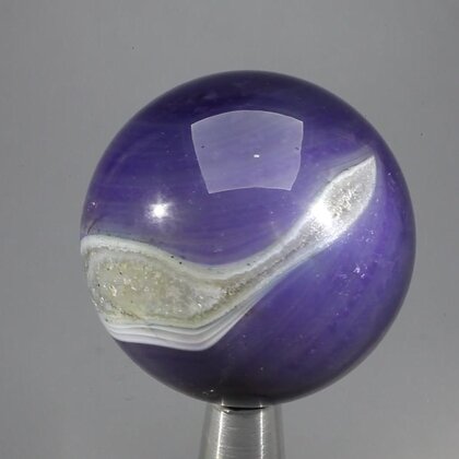 Purple Banded Agate Crystal Sphere ~40mm