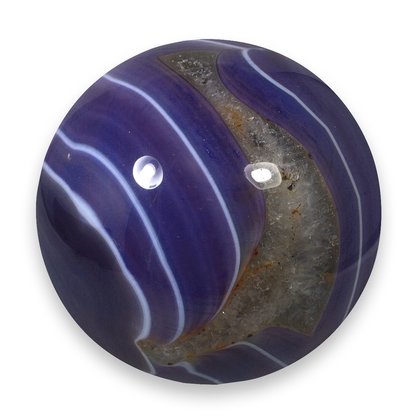 Purple Banded Agate Crystal Sphere ~6cm